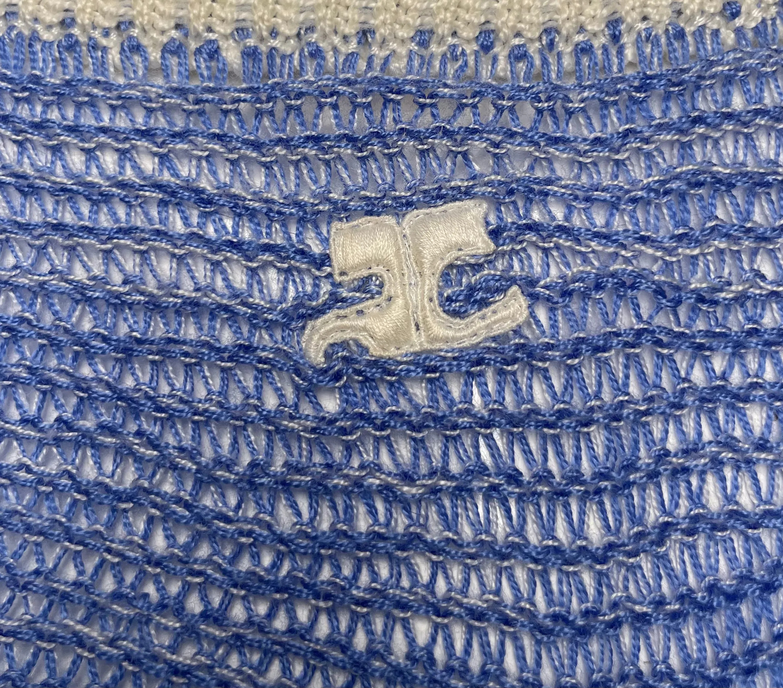 Courrèges Late 1970s/1980s Blue Space Dye Knit Dress