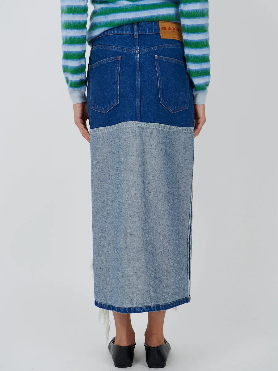Denim Skirt in Ocean