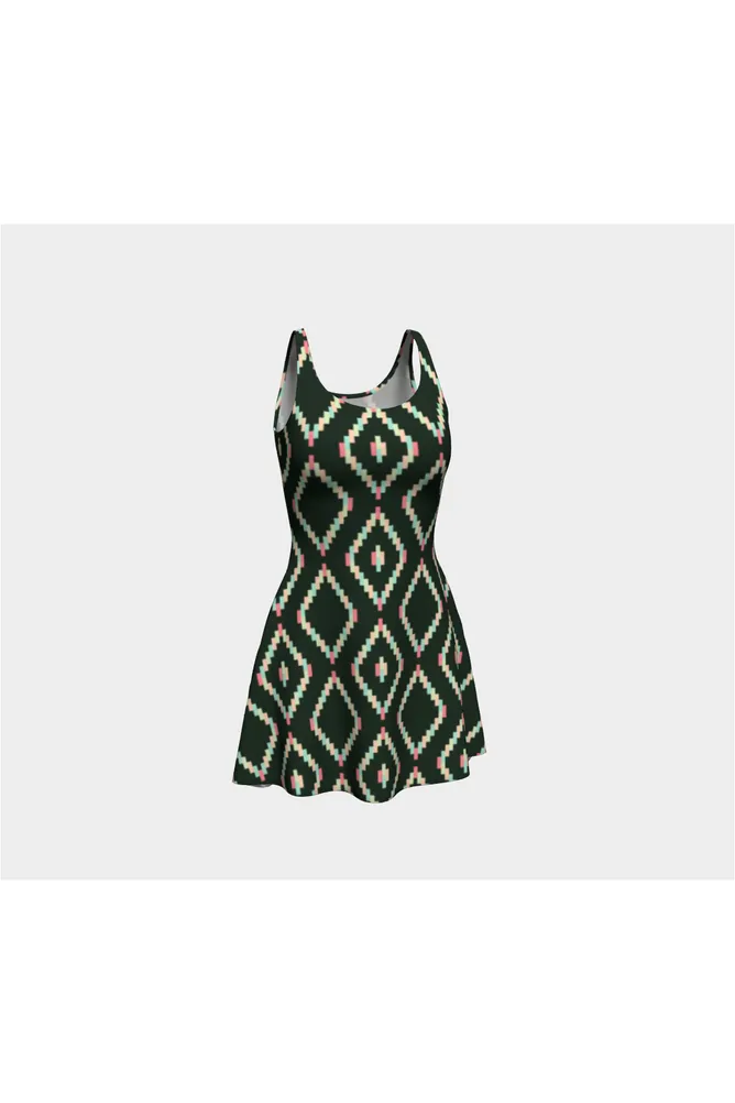 Diamond Blocks Flare Dress