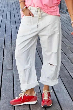 Distressed Carpenter Jeans in White