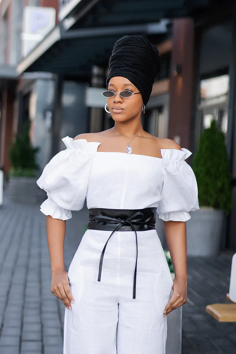 Linen Off Shoulder Jumpsuit