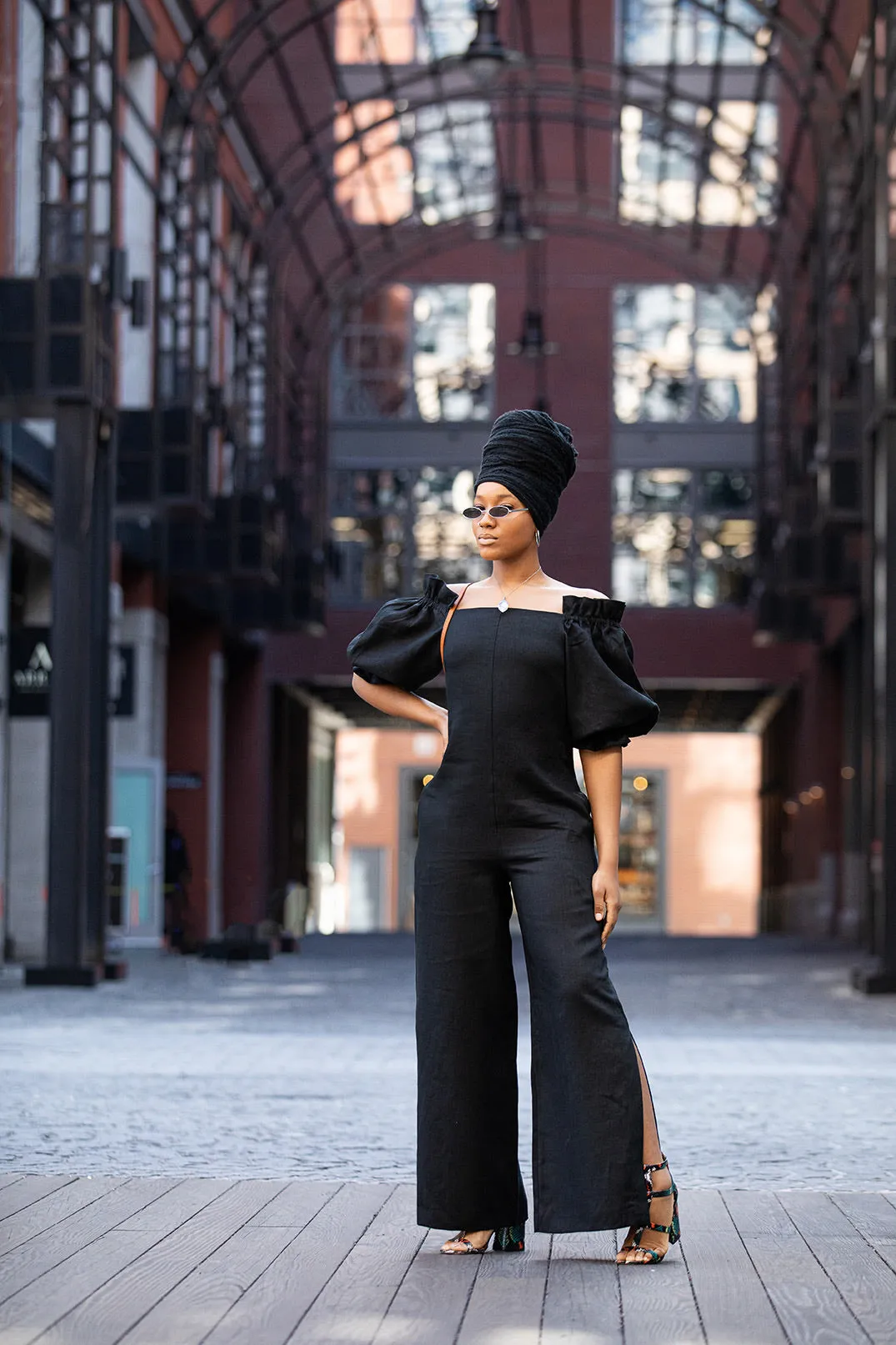 Linen Off Shoulder Jumpsuit