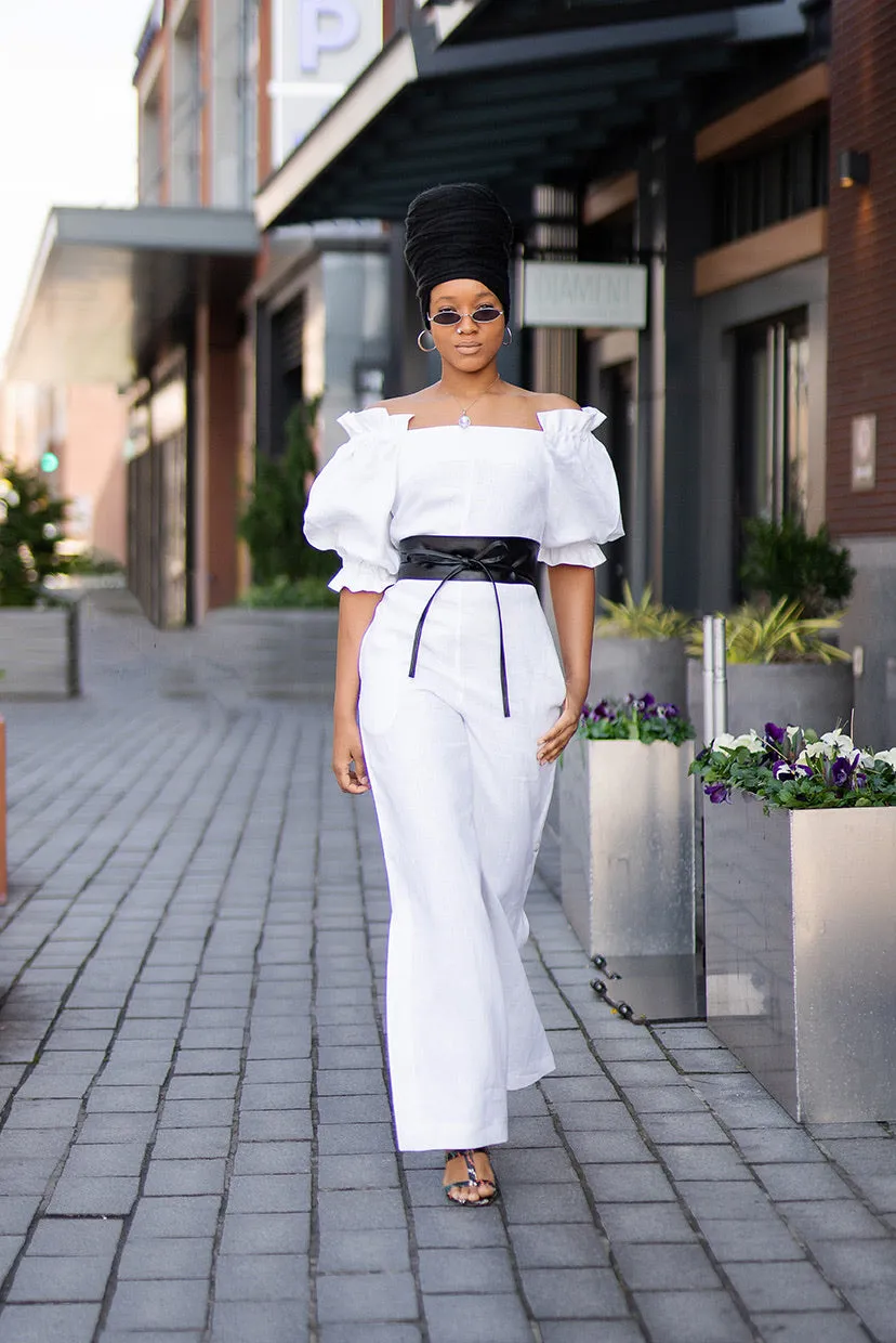 Linen Off Shoulder Jumpsuit
