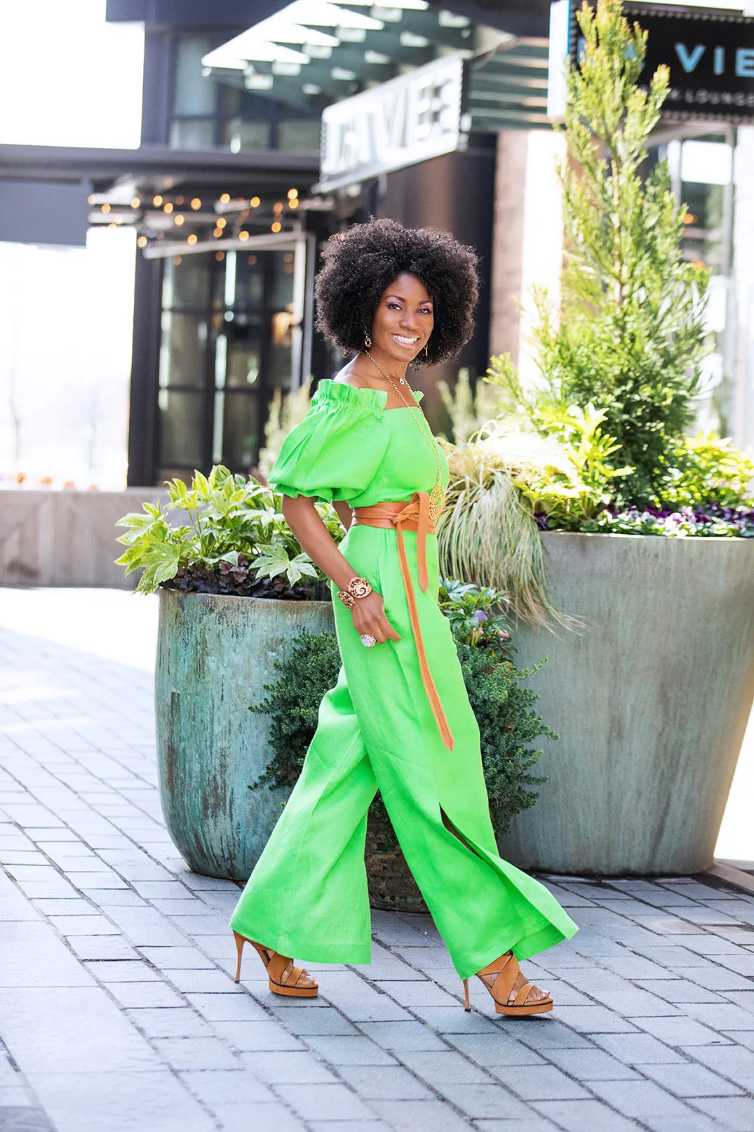 Linen Off Shoulder Jumpsuit