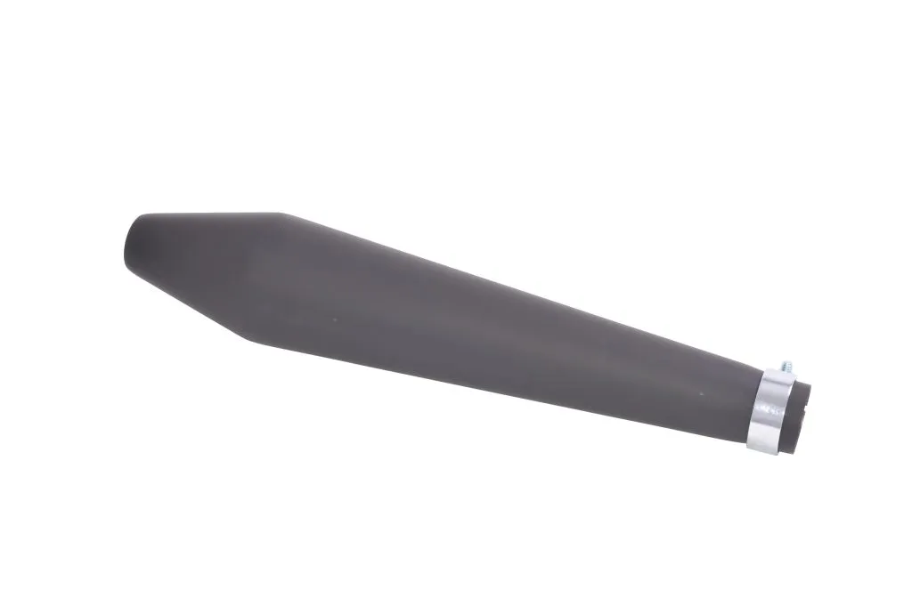 Muffler Megaphone Black 50cm Long fits up to 45mm (1-3/4 in.) header pipes - Highway Hawk H65-943B