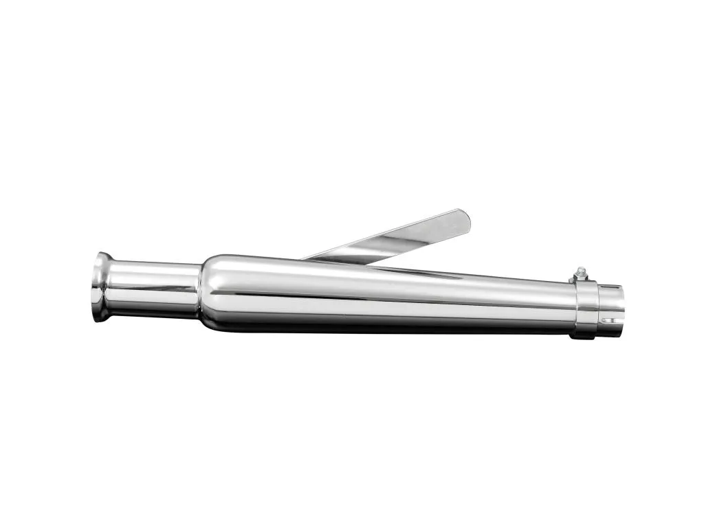Muffler Trumpet Chrome 47cm Long fits up to 45mm (1-3/4 in.) header pipes - Highway Hawk H65-935
