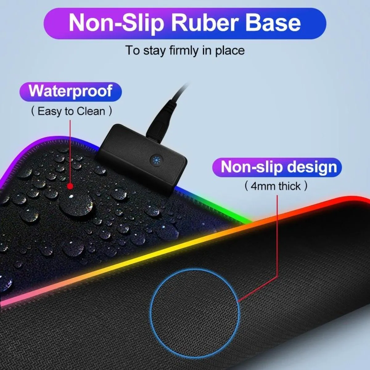 Ninja Dragon RGB Light-Up Gaming Mouse Pad - Large
