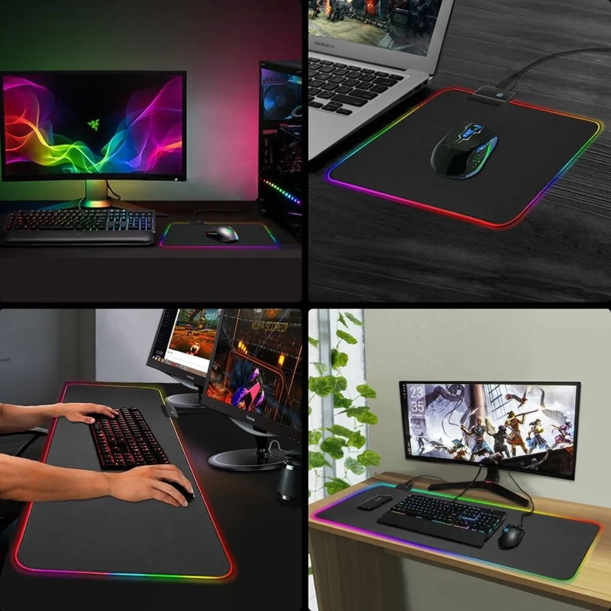 Ninja Dragon RGB Light-Up Gaming Mouse Pad - Large