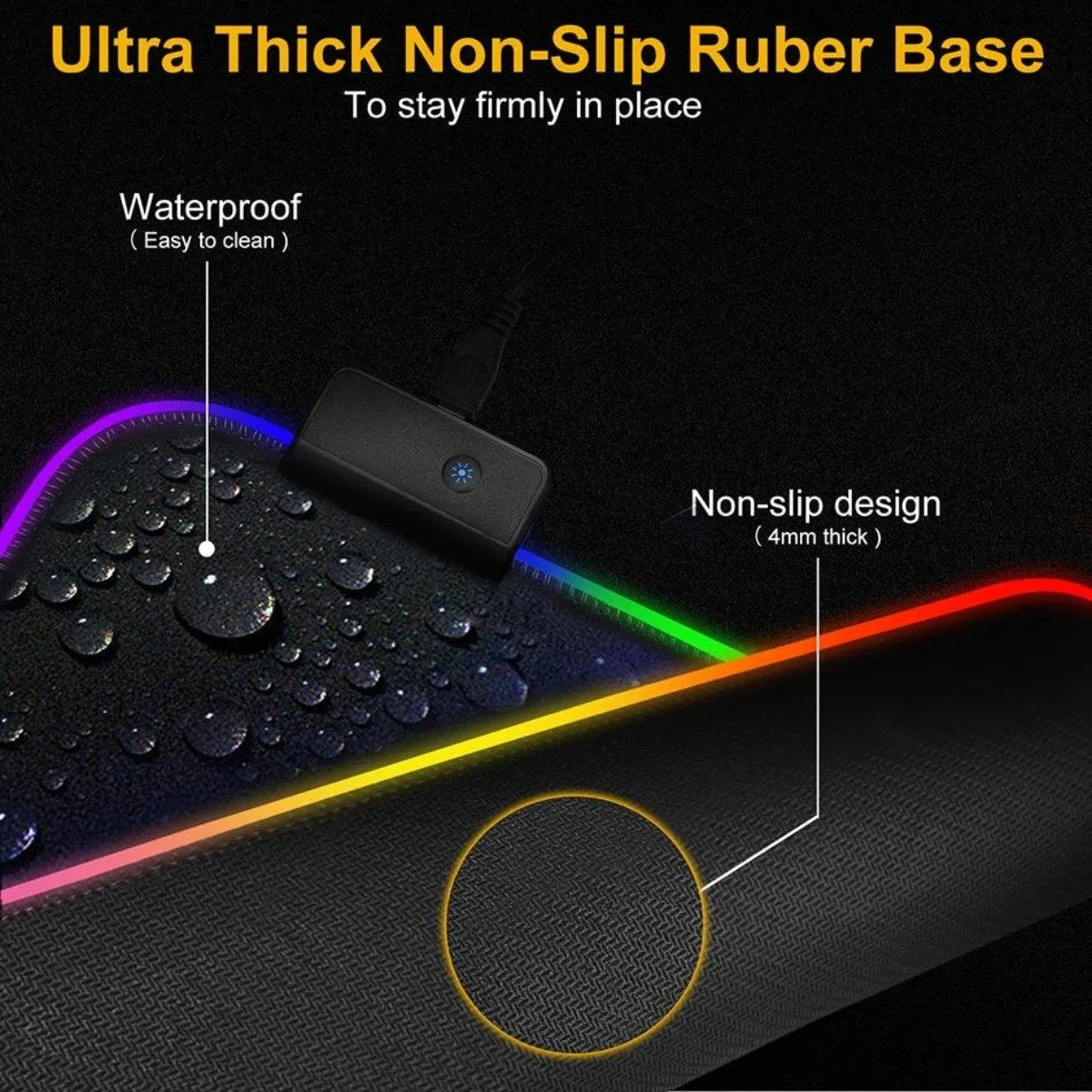 Ninja Dragon RGB Light-Up Gaming Mouse Pad - Large