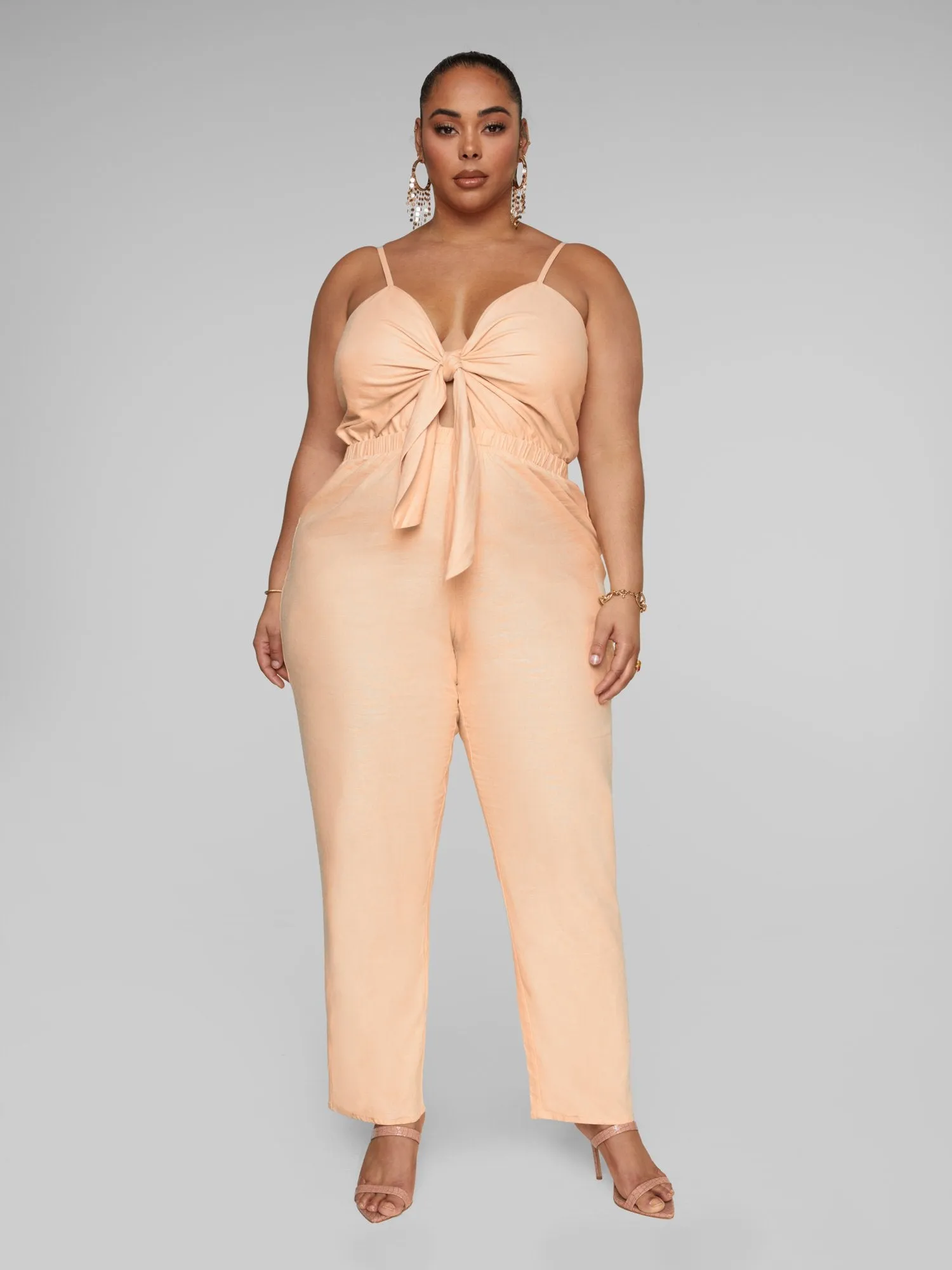 Nissa Tie Front Linen Jumpsuit