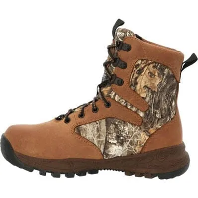 Rocky Little Kids - 8" Spike Insulated Waterproof Outdoor Boot - Brown Camo