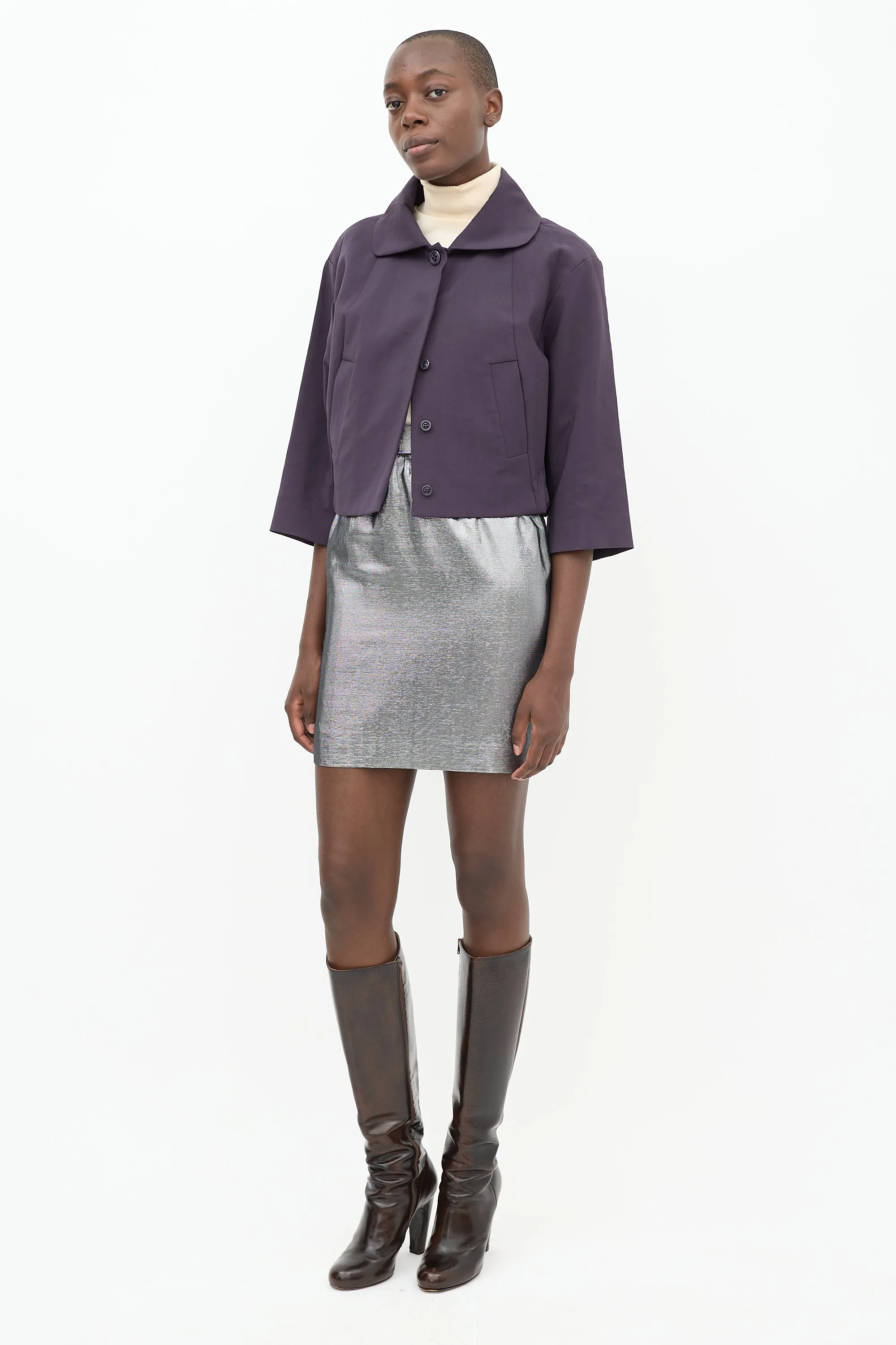 Silver Midi Skirt