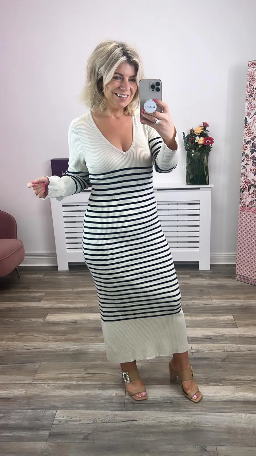 Vanessa Striped Knit Dress