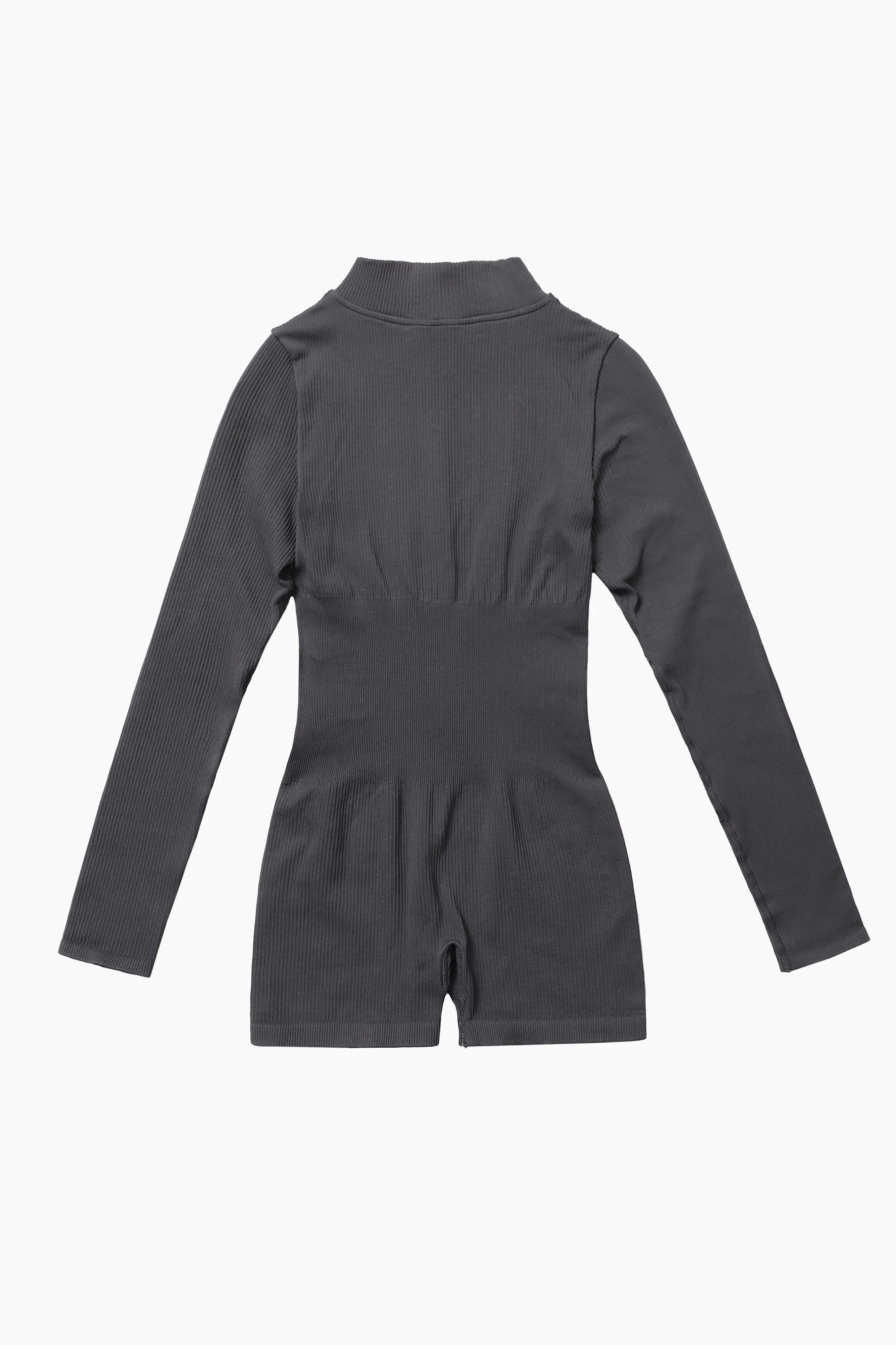 ZipFlex Ribbed Long-Sleeve Workout Romper